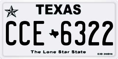 TX license plate CCE6322