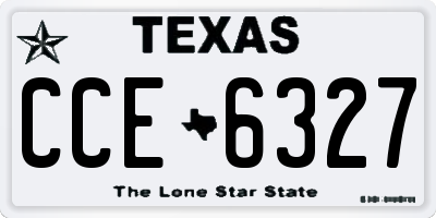 TX license plate CCE6327