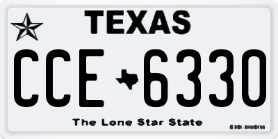 TX license plate CCE6330
