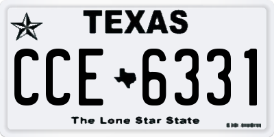 TX license plate CCE6331