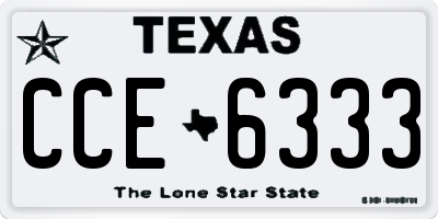 TX license plate CCE6333
