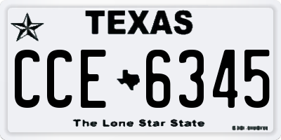 TX license plate CCE6345