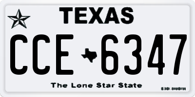 TX license plate CCE6347