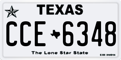 TX license plate CCE6348