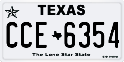 TX license plate CCE6354