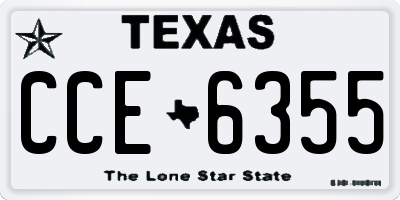 TX license plate CCE6355