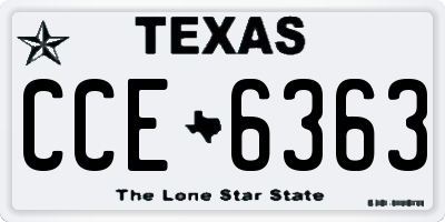 TX license plate CCE6363