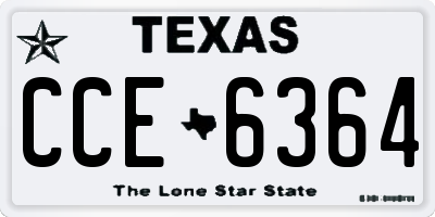 TX license plate CCE6364