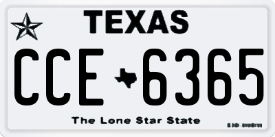 TX license plate CCE6365