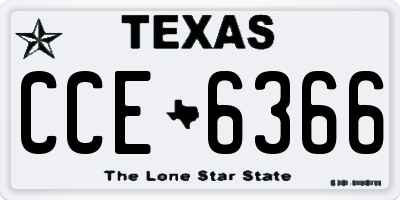 TX license plate CCE6366