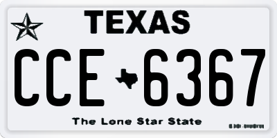 TX license plate CCE6367