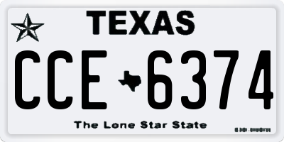 TX license plate CCE6374