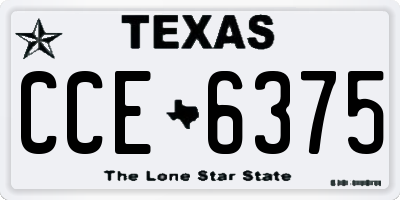 TX license plate CCE6375