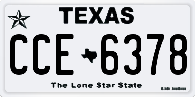 TX license plate CCE6378