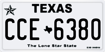 TX license plate CCE6380