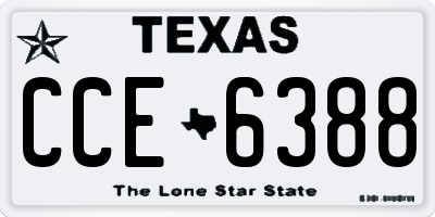TX license plate CCE6388