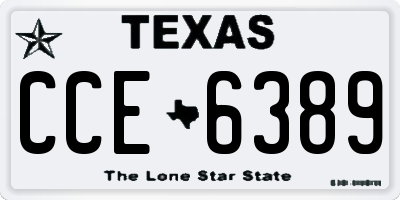 TX license plate CCE6389