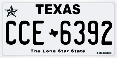 TX license plate CCE6392
