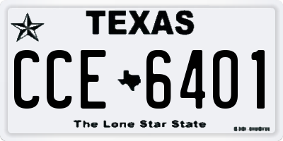 TX license plate CCE6401