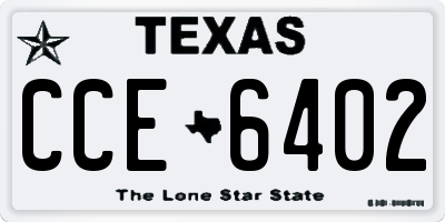 TX license plate CCE6402