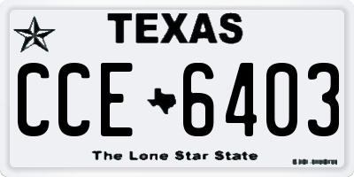 TX license plate CCE6403