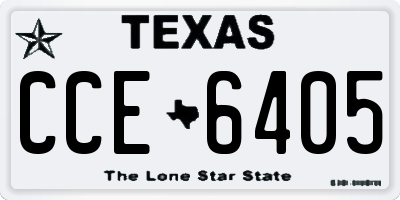TX license plate CCE6405