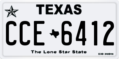 TX license plate CCE6412