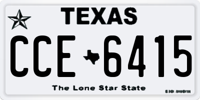 TX license plate CCE6415