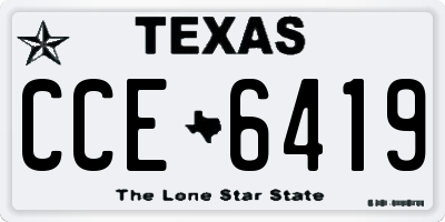 TX license plate CCE6419