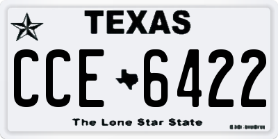 TX license plate CCE6422