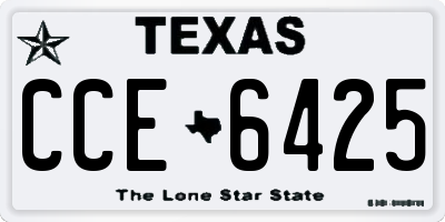 TX license plate CCE6425