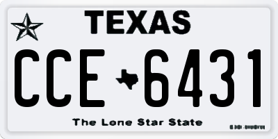 TX license plate CCE6431