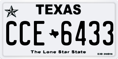 TX license plate CCE6433