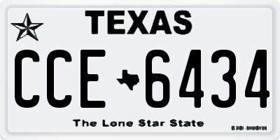 TX license plate CCE6434