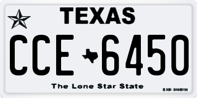 TX license plate CCE6450