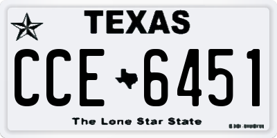 TX license plate CCE6451