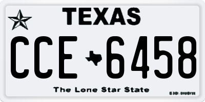 TX license plate CCE6458
