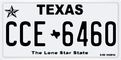 TX license plate CCE6460