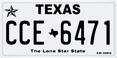 TX license plate CCE6471