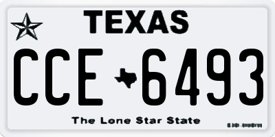 TX license plate CCE6493