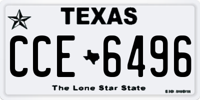 TX license plate CCE6496