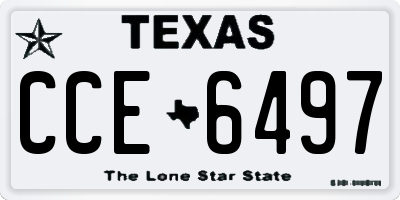 TX license plate CCE6497