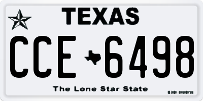 TX license plate CCE6498