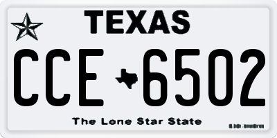 TX license plate CCE6502