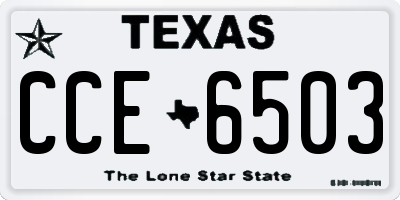 TX license plate CCE6503