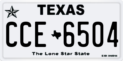 TX license plate CCE6504
