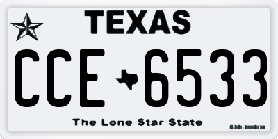 TX license plate CCE6533