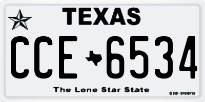 TX license plate CCE6534