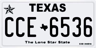 TX license plate CCE6536