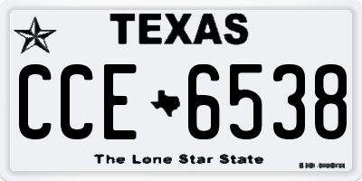 TX license plate CCE6538